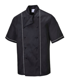 Kuchařský kabát RONDON černý  krátký rukáv